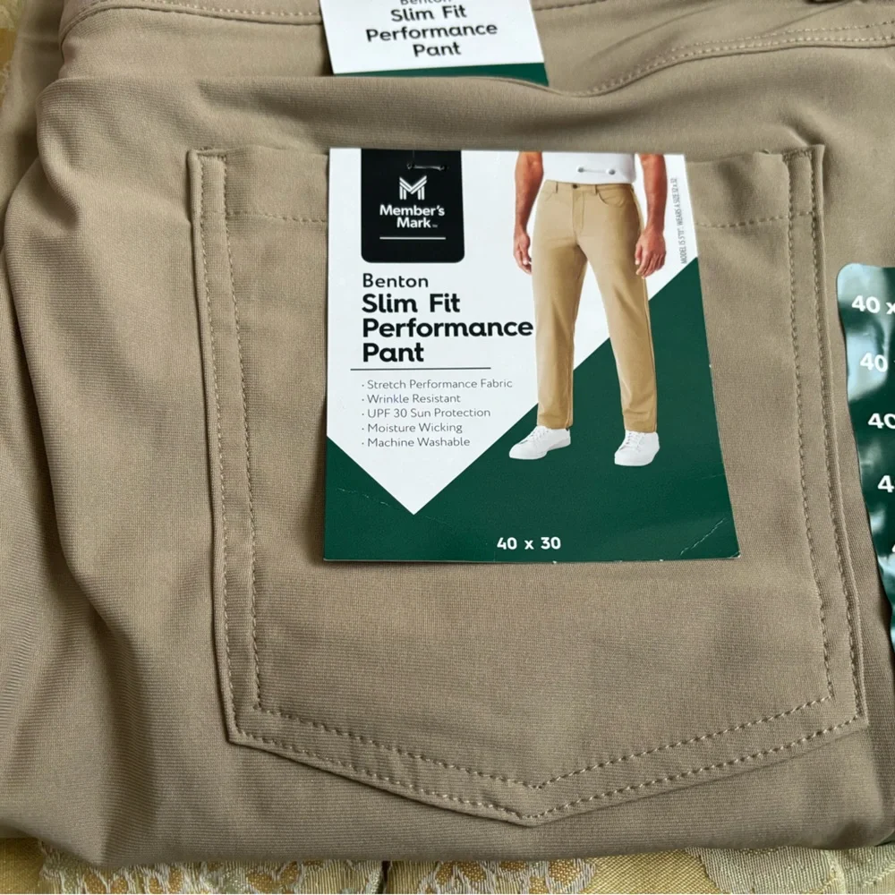 Members mark men’s Benton performance slim fit pant. Light comfy for summer. - Picture 8 of 8